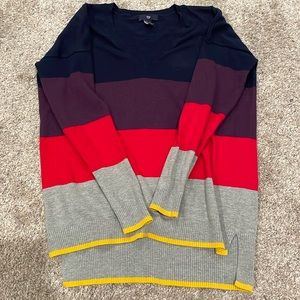 Gap XS V Neck sweater cotton blend multi color